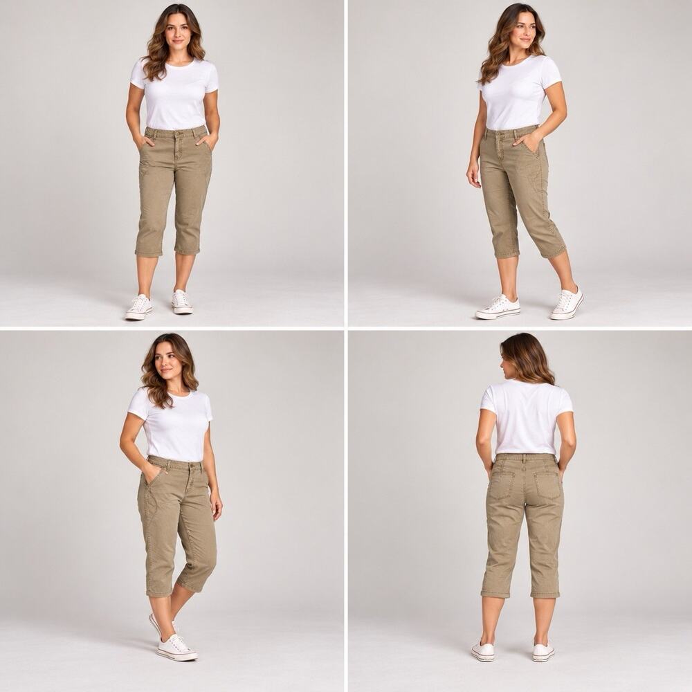 Sonoma Goods for Life Capri Pants Womens 10 Khaki Tan Casual Cropped
